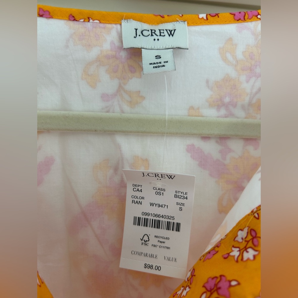 J Crew Floral Yellow and White Dress - Picture 3 of 4